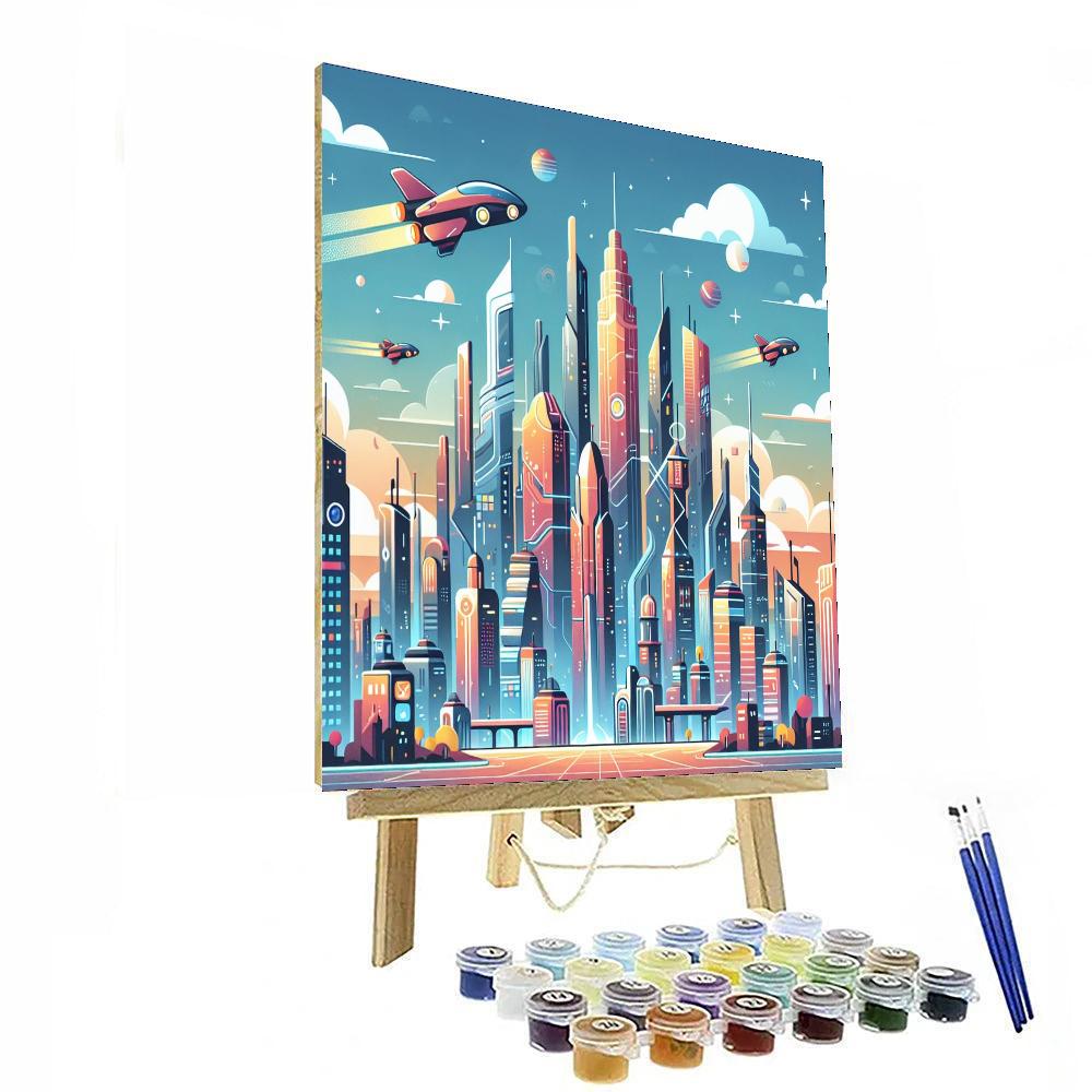 Futuristic City Adventure Painting Number Kit