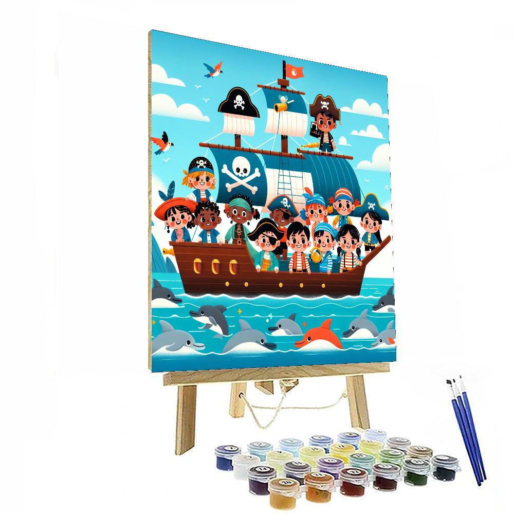 Playful Pirate Ship Journey Paint By Numbers