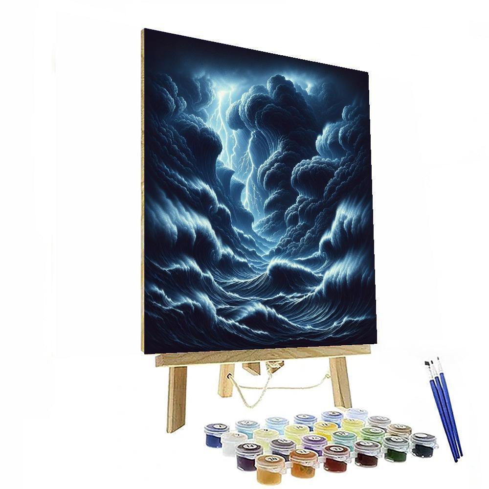 Dramatic Stormy Seascape Painting Number Kit