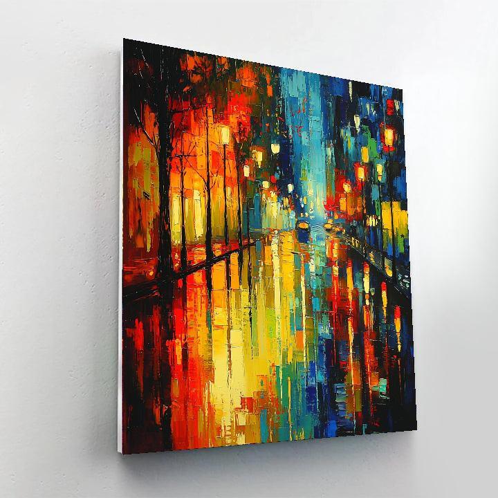 Edvard Munch Inspired Abstract Rainy Day Reflections  Paint By Numbers