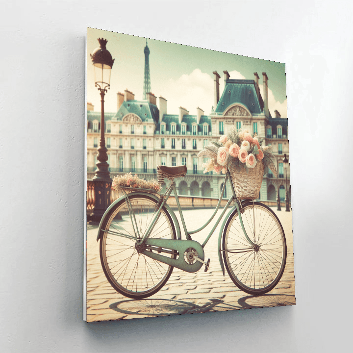Vintage Bicycle In Paris Paint By Numbers Kits