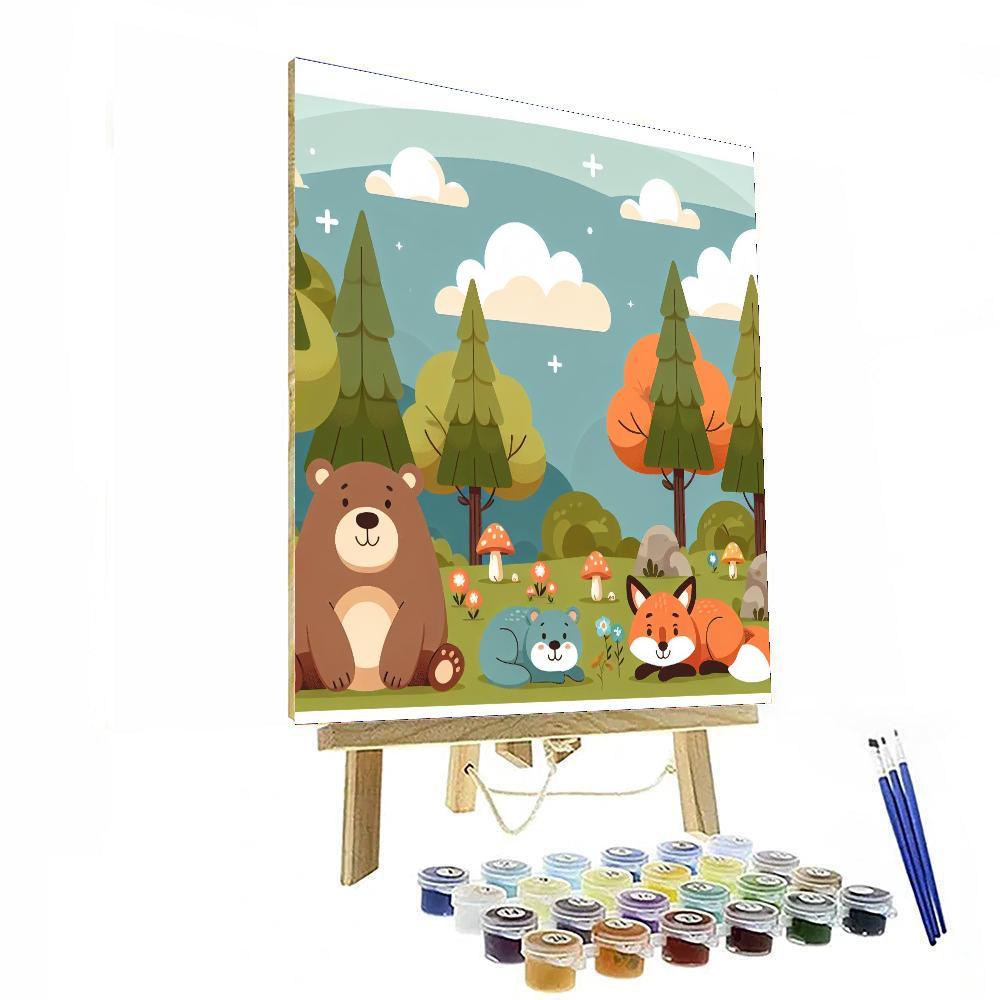 Cozy Woodland Hideaway Number Painting