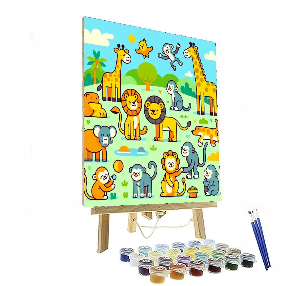 Zoo Animal Wonderland Paint By Numbers Art