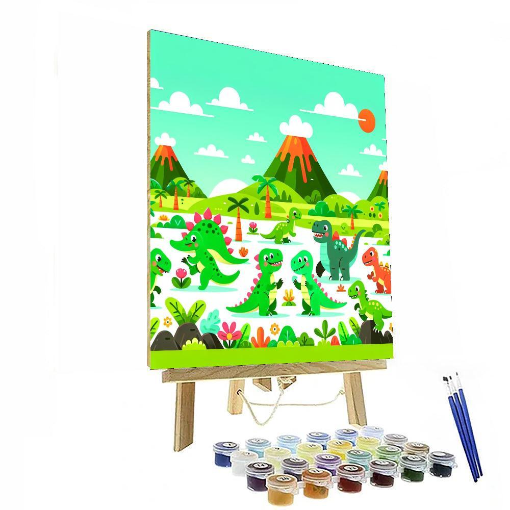 Silly Dinosaur Friends Paint By Numbers Kits