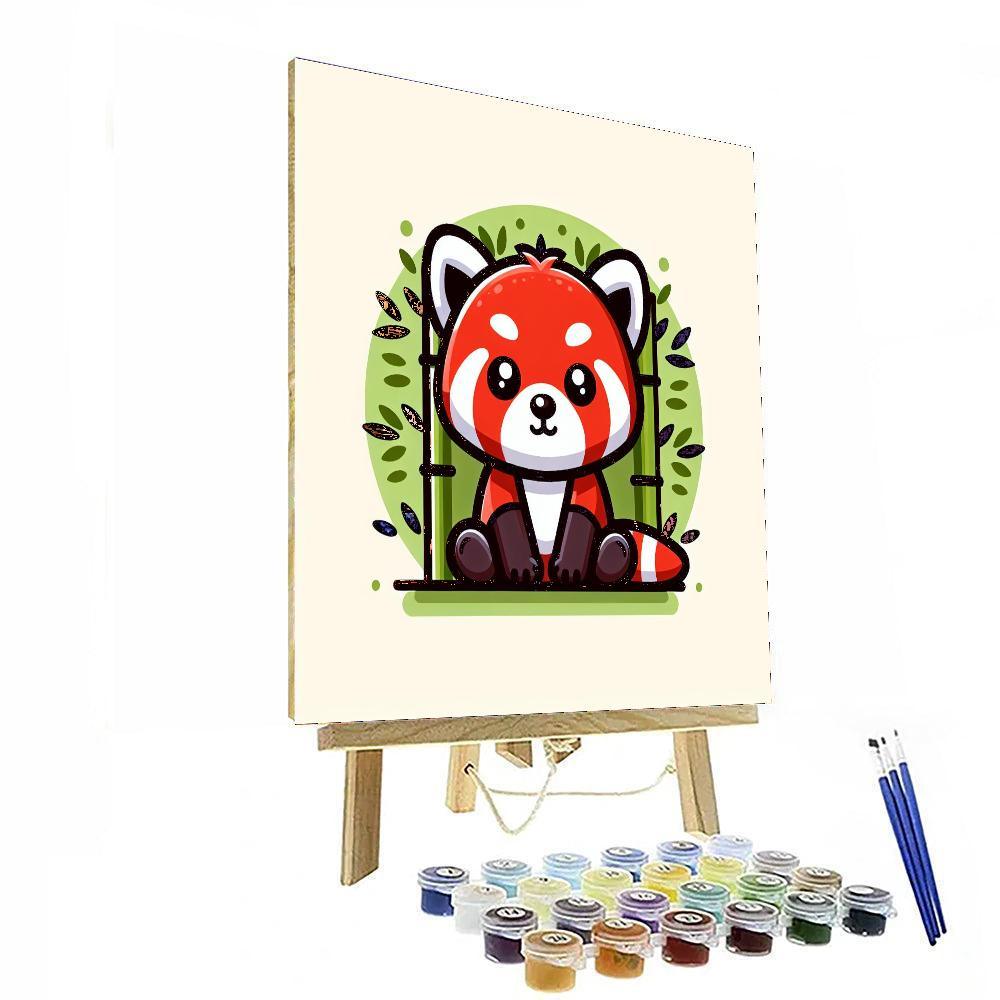 Radiant Red Panda DIY Paint By Numbers