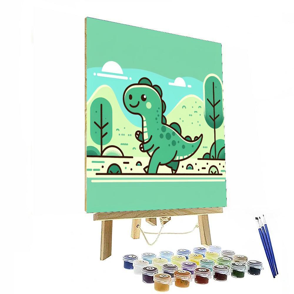 Friendly Dinosaur Roam Paint By Number