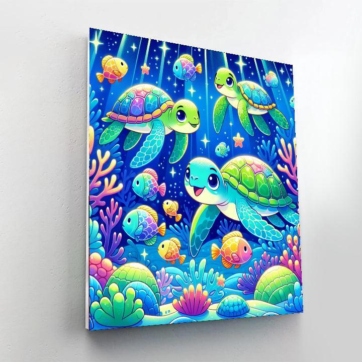 Giggling Sea Turtles Paint By Numbers Kits