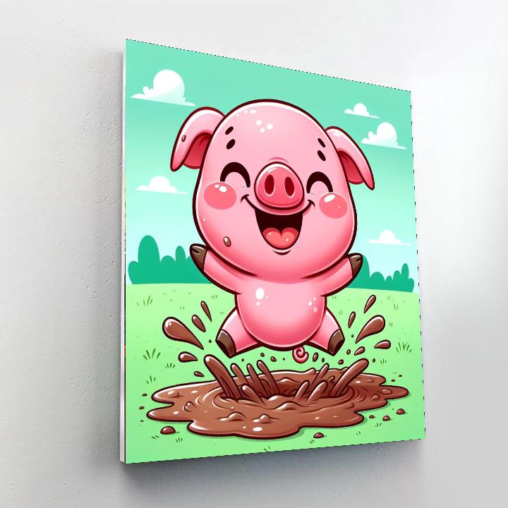 Giggly Piglet Paint By Numbers Art