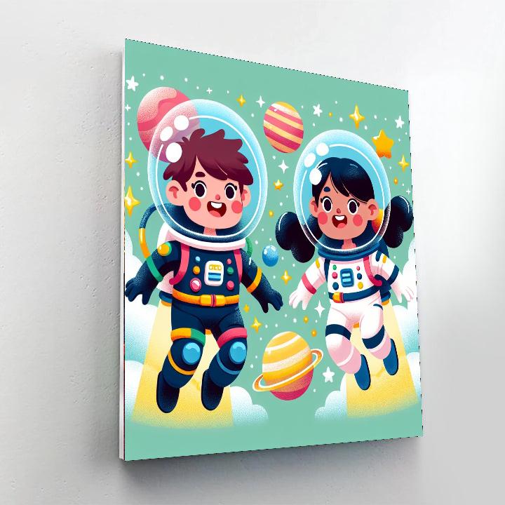 Curious Space Explorers Paint By Numbers Art