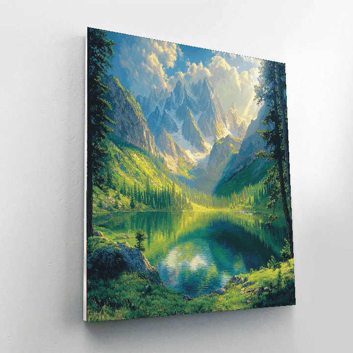 Albert Bierstadt Inspired Mystical Mountain Peaks  Paint By Numbers Kits