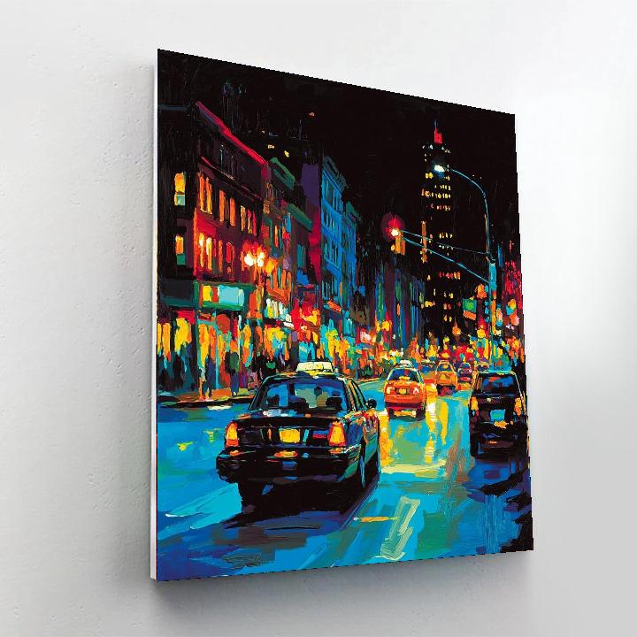 Hopper Inspired Dynamic Urban Lights  Paint By Numbers