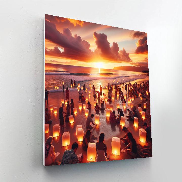 Lantern Floating Festival - Usa Numbered Painting Kits