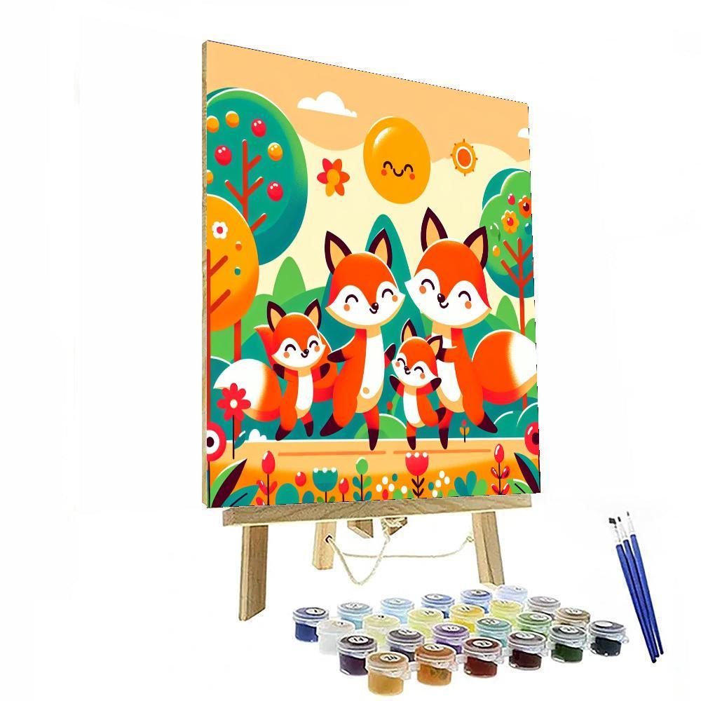 Friendly Fox Family Adventure Paint By Numbers