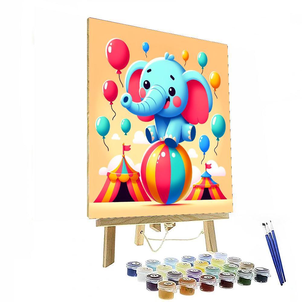 Cute Circus Elephant Paint By Number