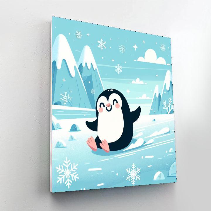 Peppy Penguin's Icy Escapade Paint By Number