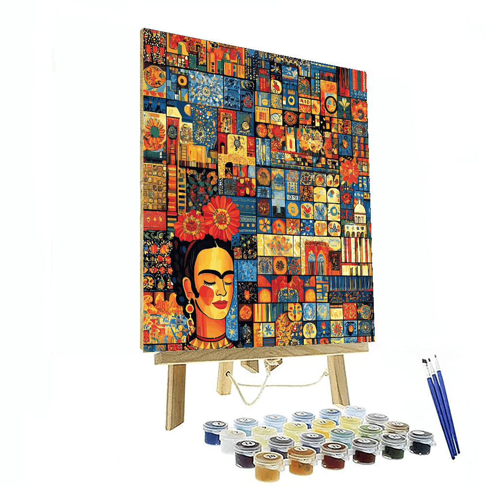 Kahlo Inspired Cultural Mosaic - DIY Painting By Numbers Kit