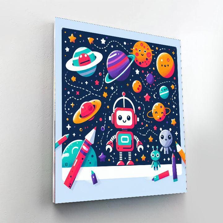 Outer Space Robot Quest Numbered Painting Kits