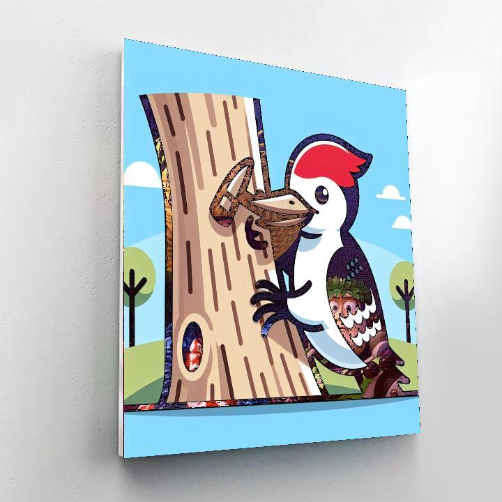 Witty Woodpecker Painting Number Kit