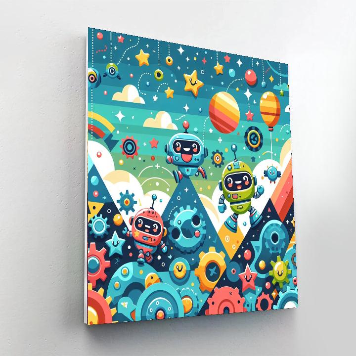 Adventurous Little Robots Numbered Painting Kits