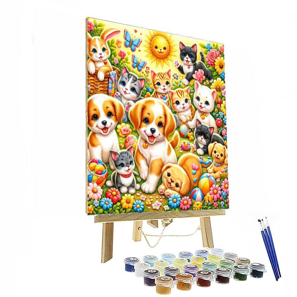 Playful Pet Friends Paint By Color