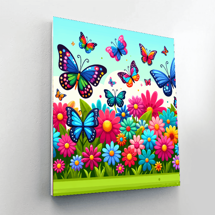 Springtime Flutter Number Painting