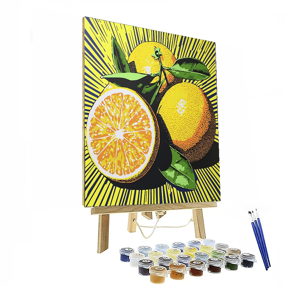 Roy Lichtenstein Inspired Pop Art Citrus Delight  Painting By Numbers Kit