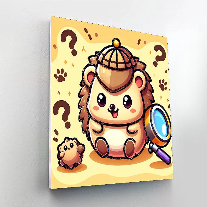Clever Hedgehog Detective Painting Number Kit
