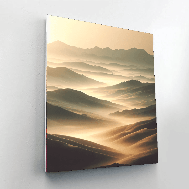 Serene Morning Mist Painting Number Kit