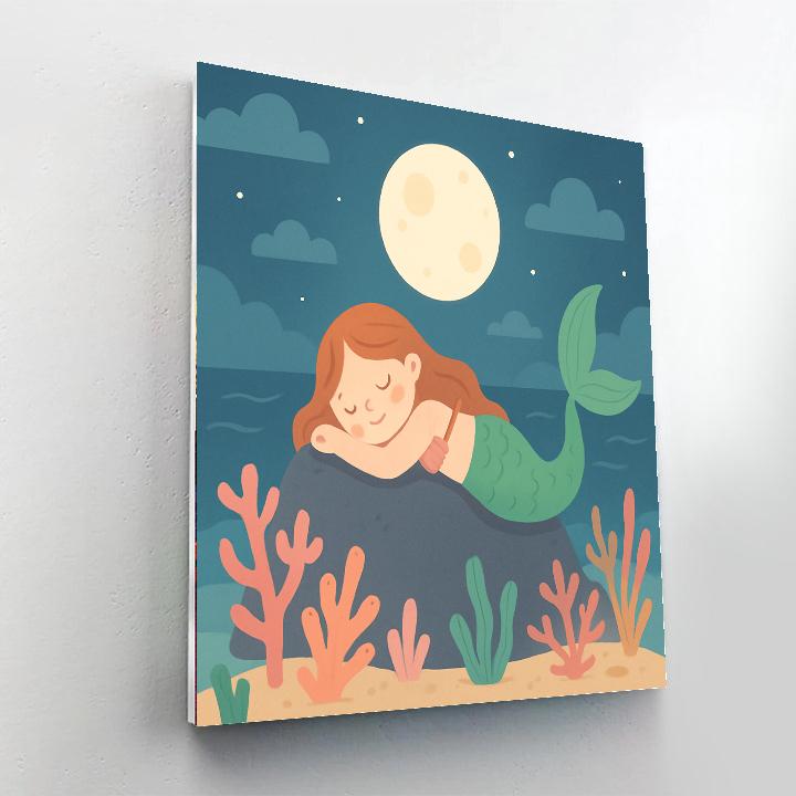 Moonlit Mermaid’s Coral Cove DIY Paint By Numbers