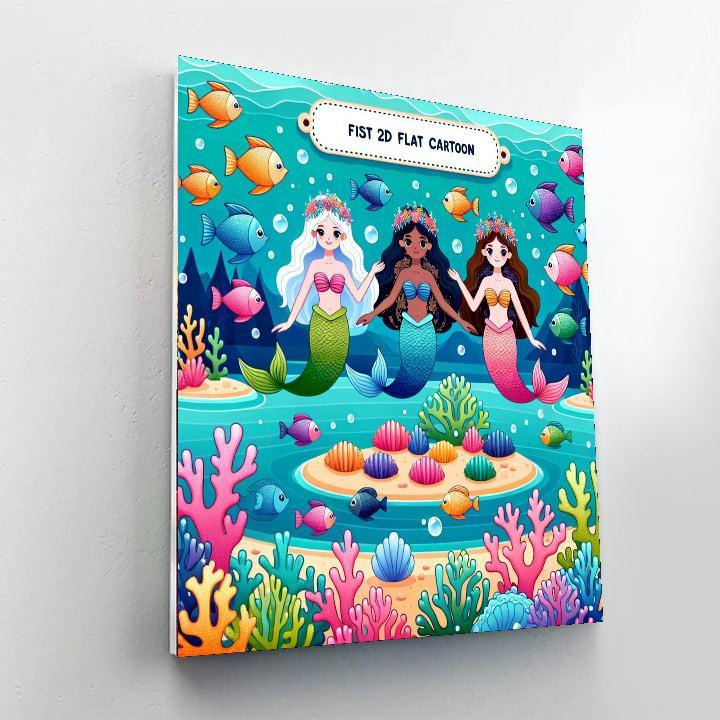 Undersea Mermaid Ball Paint By Color