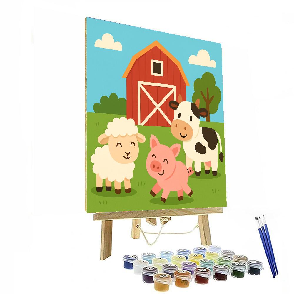 Cute Farmyard Paint By Numbers Art