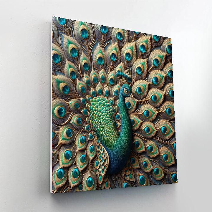 Elegant Peacock Majesty Numbered Painting Kits