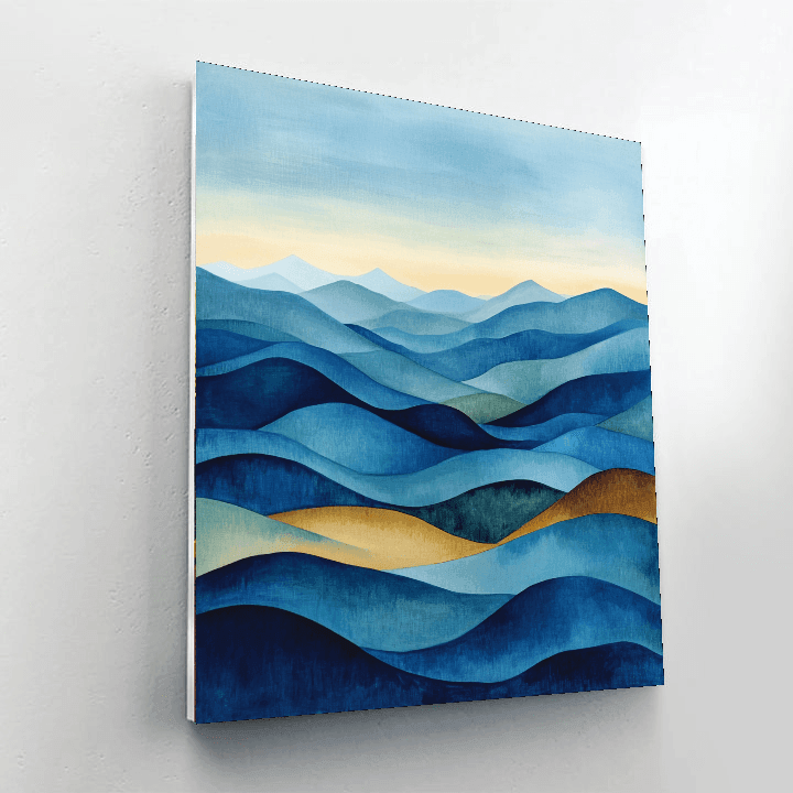 Helen Frankenthaler Inspired Minimalist Mountain Horizon  Paint By Number
