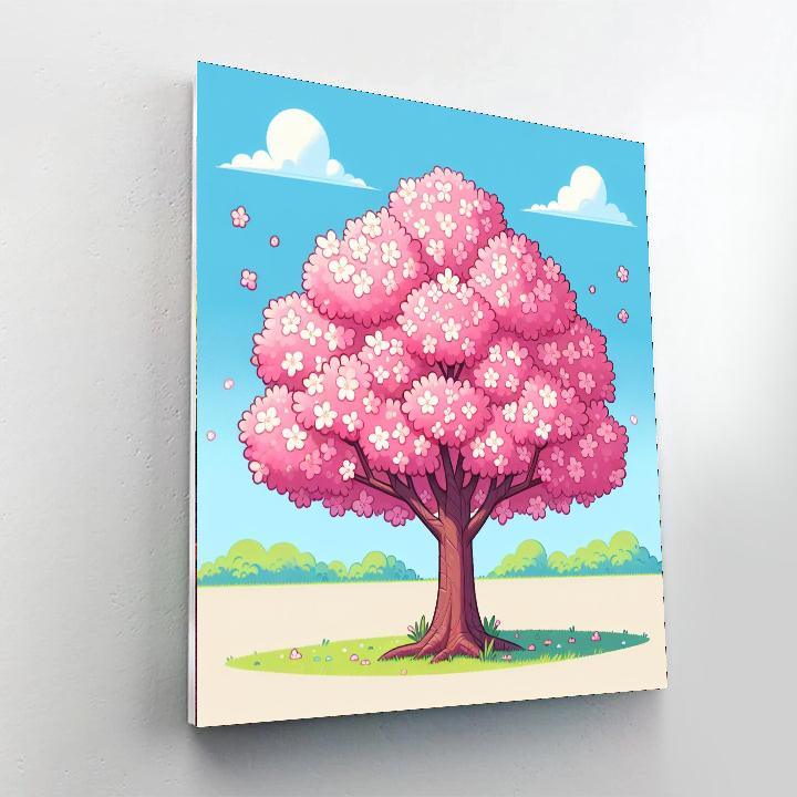 Charming Cherry Blossom Tree Paint By Number