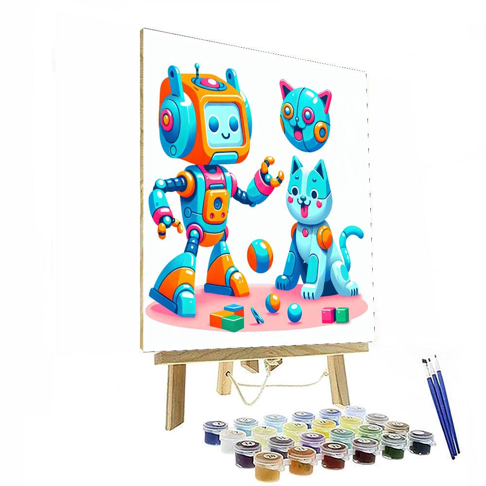 Funny Robot Pets Painting Number Kit