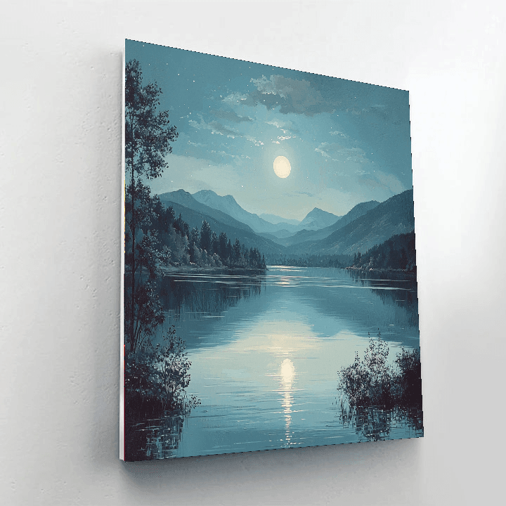 Caspar David Friedrich Inspired Nocturnal Serenity  Paint By Numbers