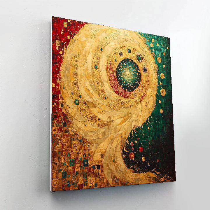 Gustav Klimt Inspired Eternal Spiral Symphony  Paint By Color