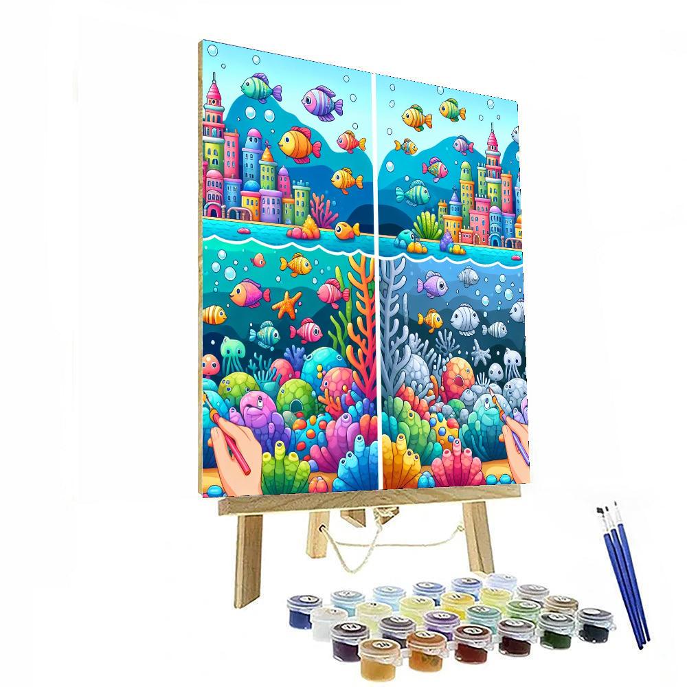Friendly Underwater City Paint By Numbers Kits