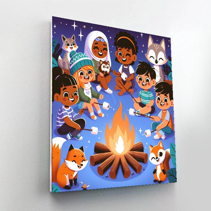 Mystical Marshmallow Campfire Paint By Color