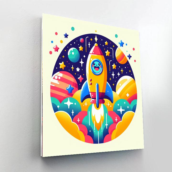 Joyful Space Rocket Paint By Color