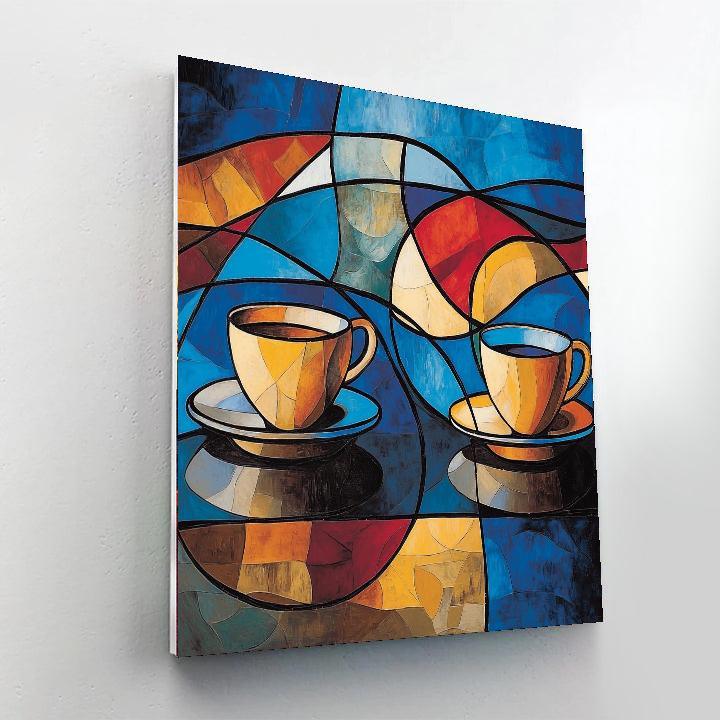 Pablo Picasso Inspired Cubist Caffeination  Painting By Numbers Kit