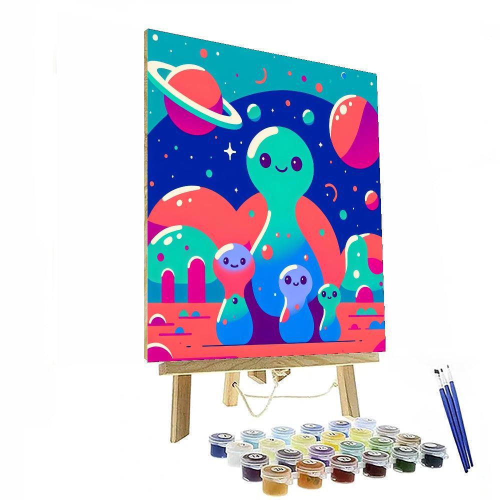 Friendly Alien World Number Painting