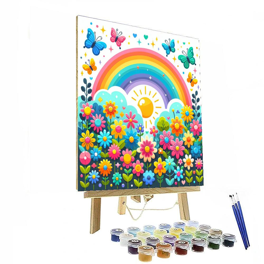 Bright Rainbow Garden Numbered Painting Kits