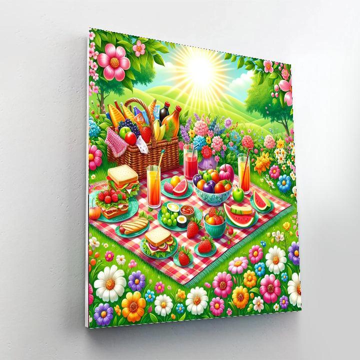 Colorful Summer Picnic DIY Paint By Numbers