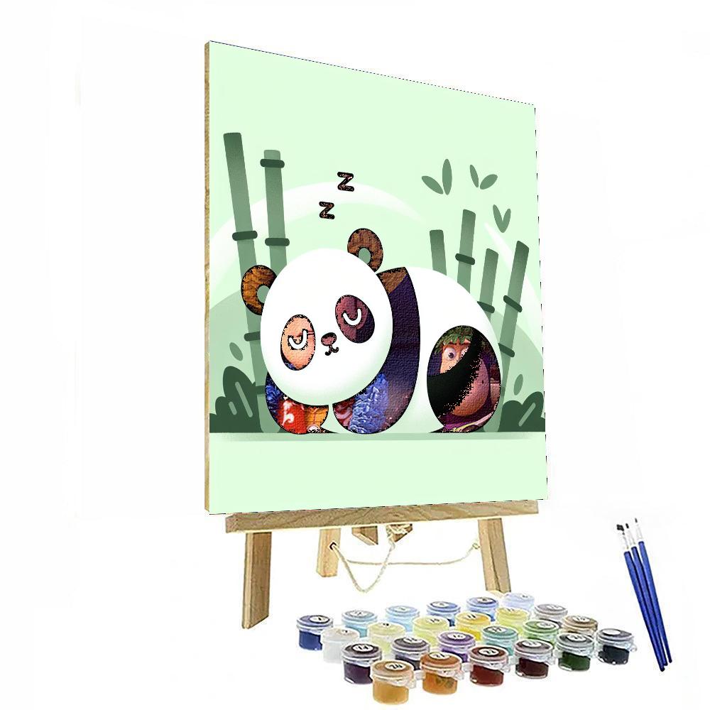 Peaceful Panda Nap Paint By Numbers Art