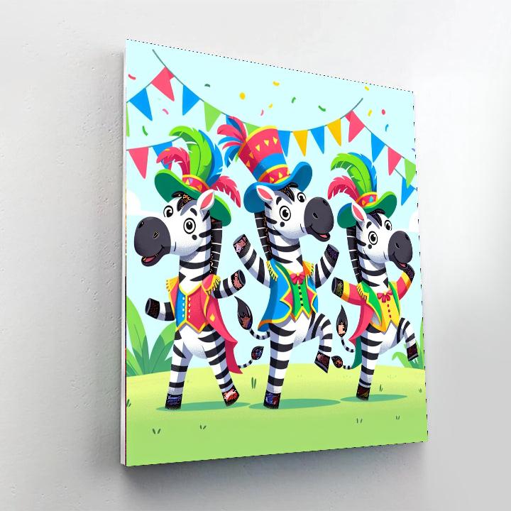 Zany Zebra Carnival Number Painting