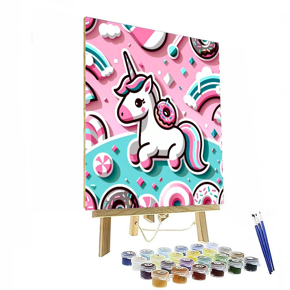 Sweet Donut Unicorn Number Painting