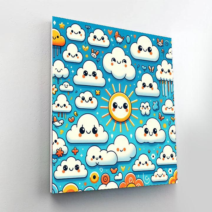 Cute Cloud Creatures Numbered Painting Kits