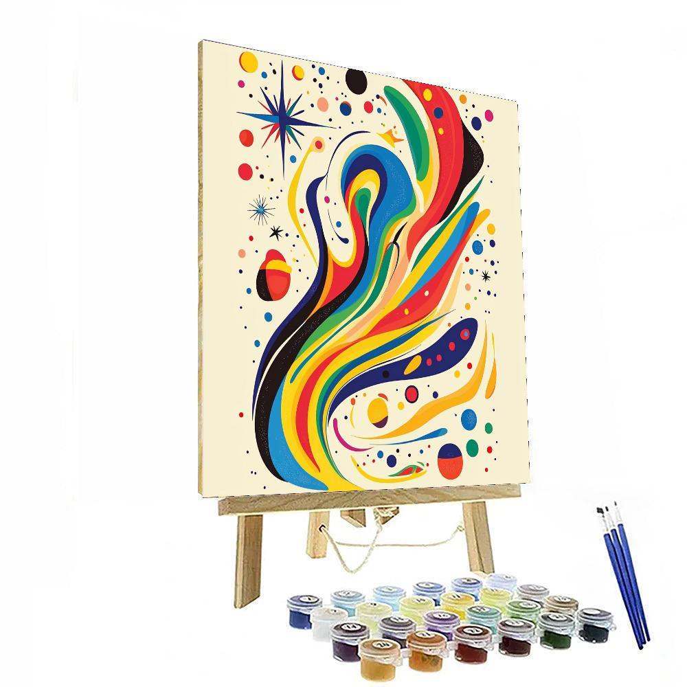 Joan Miró Inspired Whimsical Cosmic Dance  Paint By Number