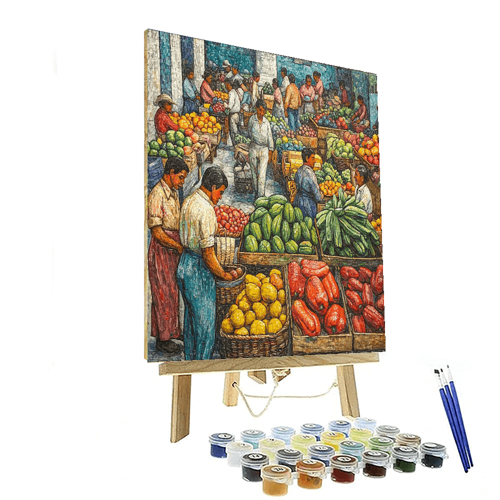 Diego Rivera Inspired Vibrant Marketplaces  Paint By Numbers